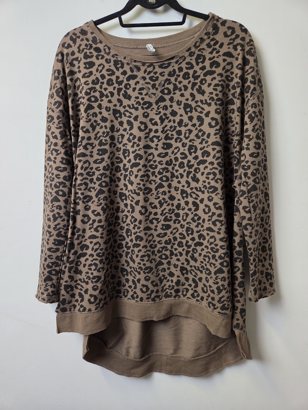Z Supply Brown Leopard-Print Long Sleeve Pullover